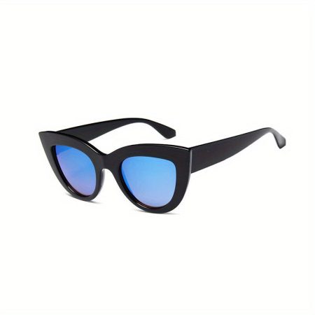 Trendy Women's Big Frame Cat-Eye Fashion Glasses - Vintage Anti-Reflective Lenses, Lightweight Plastic Frame, Multiple Colors (Black/White/Blue/Pink/Gray/Brown) for Fashion & Everyday Use, Fashion Eye Glasses, Bold Cat Eye Design, Durable Eyewear, Stylish