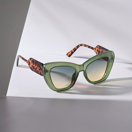 1 Pair Women'S Cat Eye Fashion Glasses - Gradient Orange & Black PC Frame, 6 Face Shape Adaptation, AC Lenses for Office & Use, Stylish Decorative Eyewear, Fashionable Eyewear, Modern Eyewear, Durable Eyewear