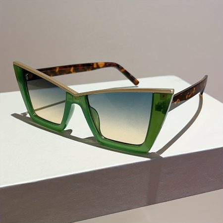 1 Pair Women's Cat-Eye with Multi-Color Gradient Frames - Lightweight Plastic & Metal Hinges, PC Lenses for Day & Night Wear, Perfect for Dates, Parties, Social Gatherings