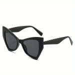 Women's Retro 3D Cat-Eye Fashion Glasses Protection Oversized Round Frames Matte Black Tinted Lenses for Fashion & Activities, Bold Eyewear, Lightweight Eyewear