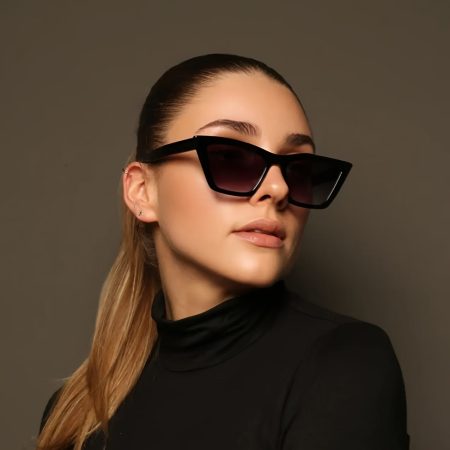 Women'S Oversized-Eye Fashion Glasses- Stylish Black Plastic Frame with Dark Tinted Lenses, Lightweight Comfortable Design Casual& Formal Outfits, Includes Cleaning Cloth