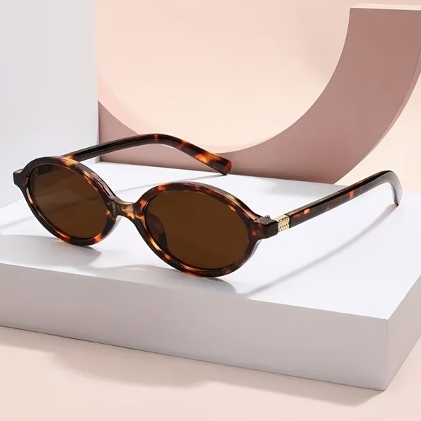 Y2K Style Oval Women'S Glasses with Durable Metal Hinge & PC Lenses - Leopard Print Retro Fashion Decorative Eyewear, Lightweight Frames for Casual & Formal Wear, Fashion Glasses, Fashionforward Eyewear, Polycarbonate Frames